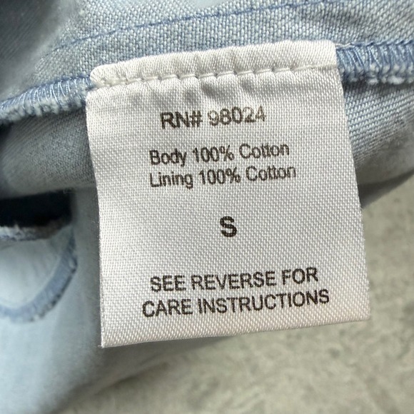 Love the Label Mini Dress Women S Light Blue NEW Cutout Puff Sleeve Cotton Boho - Picture 6 of 9